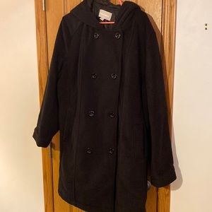 Women Within Black Unlined Fleece Coat Size 3x